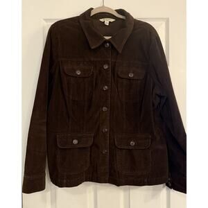 Vtg Corduroy Chore Coat Women’s 1X (XL) Brown Ranch Farm Barn Jacket Western